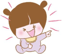 Pantsu dog NANA with baby Sana2 sticker #8688113