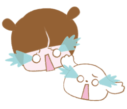 Pantsu dog NANA with baby Sana2 sticker #8688122