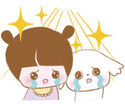 Pantsu dog NANA with baby Sana2 sticker #8688124