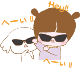 Pantsu dog NANA with baby Sana3 sticker #8688980