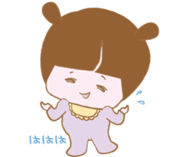 Pantsu dog NANA with baby Sana3 sticker #8688996