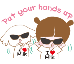 Pantsu dog NANA with baby Sana3 sticker #8689013