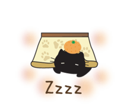 Black cat of ayuco winter version sticker #8694191