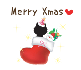 Black cat of ayuco winter version sticker #8694210