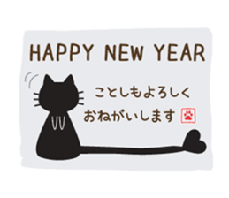 Black cat of ayuco winter version sticker #8694215
