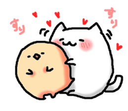 kawaii cats and chick sticker #8694436
