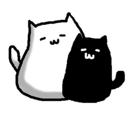 kawaii cats and chick sticker #8694445