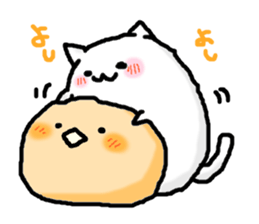 kawaii cats and chick sticker #8694448