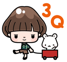 Funny girl with lovely white bear sticker #8697647