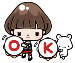 Funny girl with lovely white bear sticker #8697648