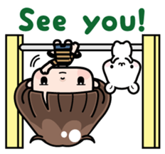 Funny girl with lovely white bear sticker #8697656