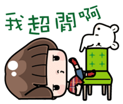 Funny girl with lovely white bear sticker #8697663