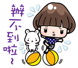 Funny girl with lovely white bear sticker #8697664