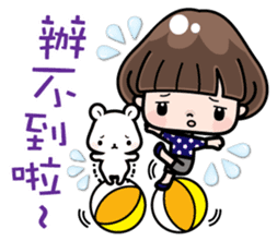 Funny girl with lovely white bear sticker #8697664