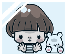 Funny girl with lovely white bear sticker #8697668