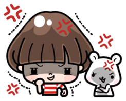 Funny girl with lovely white bear sticker #8697670