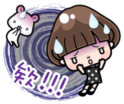 Funny girl with lovely white bear sticker #8697671