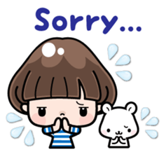 Funny girl with lovely white bear sticker #8697673