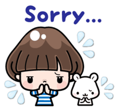 Funny girl with lovely white bear sticker #8697673