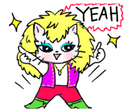 Cheerful white cat - fall and winter ver sticker #8698412