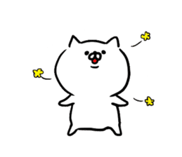 a white carefree cat sticker #8699002