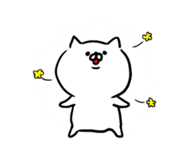 a white carefree cat sticker #8699002