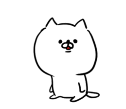 a white carefree cat sticker #8699005