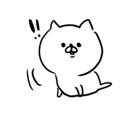 a white carefree cat sticker #8699010