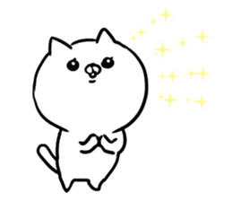 a white carefree cat sticker #8699025