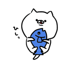 a white carefree cat sticker #8699030