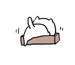 a white carefree cat sticker #8699036