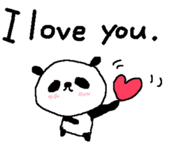 English Panda love stickers sticker #8701002