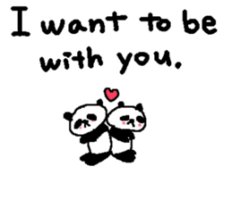 English Panda love stickers sticker #8701008