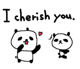 English Panda love stickers sticker #8701019