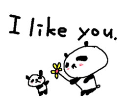 English Panda love stickers sticker #8701024