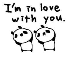 English Panda love stickers sticker #8701027