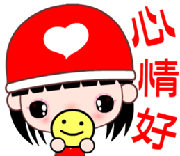 red heart girl sticker #8701315
