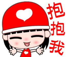 red heart girl sticker #8701317