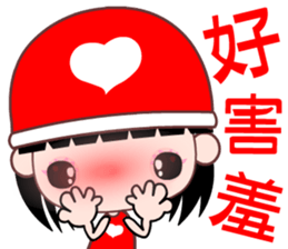 red heart girl sticker #8701324