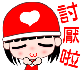 red heart girl sticker #8701333