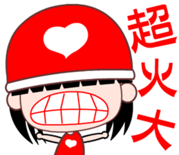 red heart girl sticker #8701340