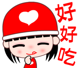 red heart girl sticker #8701343