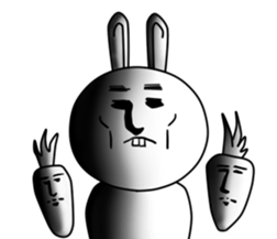 Pleasant cute rabbit sticker #8702293