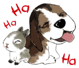When the beagle meets the little rabbit sticker #8706131