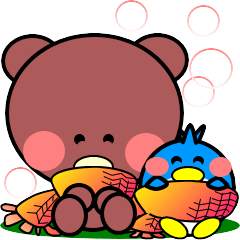 Heartwarming bear and bird-2(winter)
