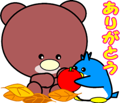Heartwarming bear and bird-2(winter) sticker #8706190
