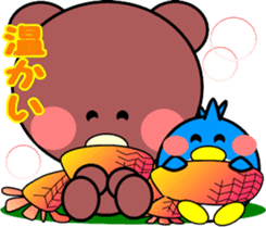 Heartwarming bear and bird-2(winter) sticker #8706204