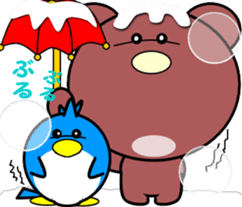 Heartwarming bear and bird-2(winter) sticker #8706205