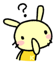 K-chan is yellow bunny. sticker #8707454