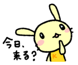 K-chan is yellow bunny. sticker #8707468